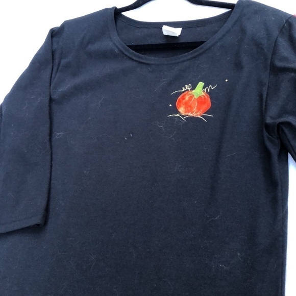 Vintage Karla Marie Pumpkin Dress Halloween Thanksgiving Crushed Velvet - Picture 7 of 11